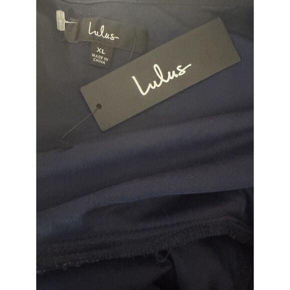 Lulu’s Navy Blue Burnout Velvet Floral Mini Dress NWT Sz XL - Picture 6 of 7